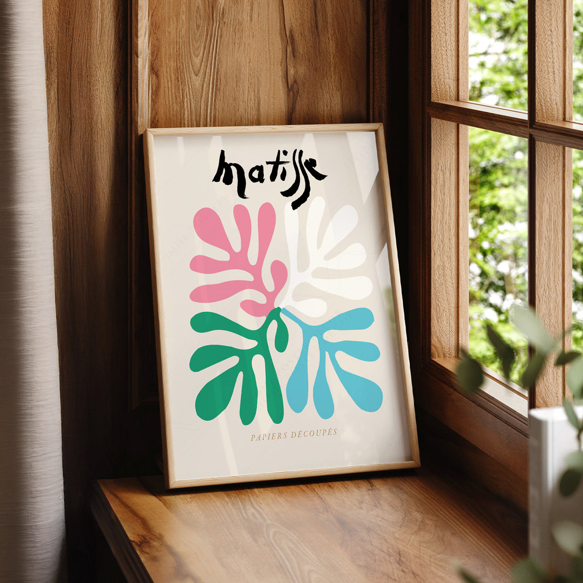 Henri Matisse Pink and Green Cut-Out Leaves Art Print — artwork preview 7