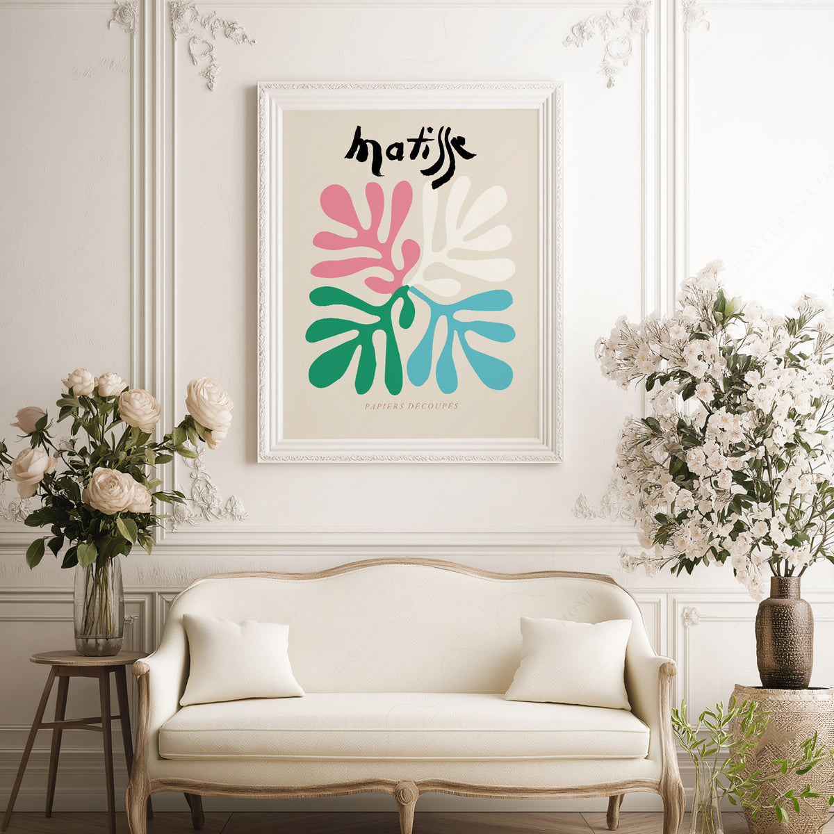 Henri Matisse Pink and Green Cut-Out Leaves Art Print — artwork preview 17