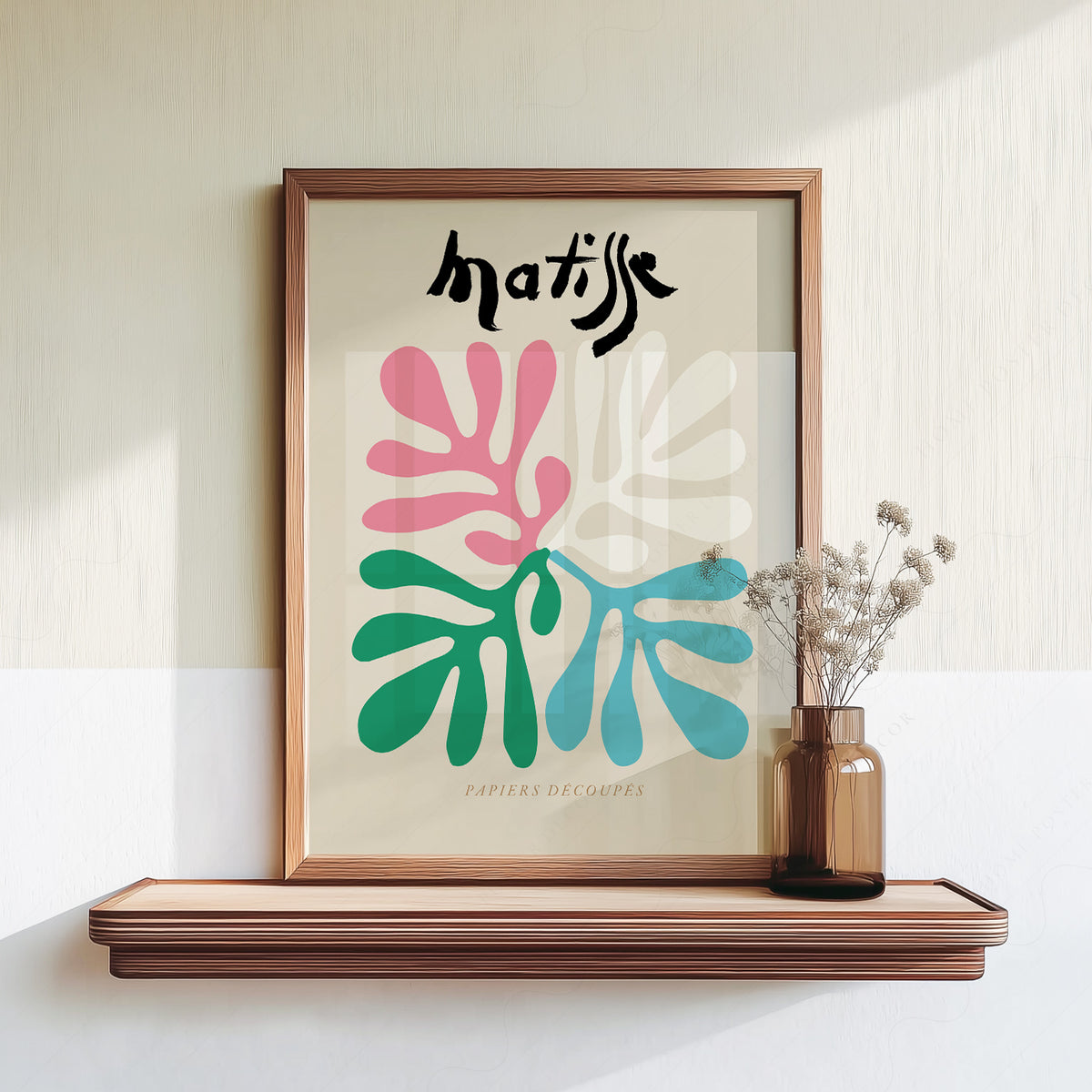 Henri Matisse Pink and Green Cut-Out Leaves Art Print — artwork preview 18