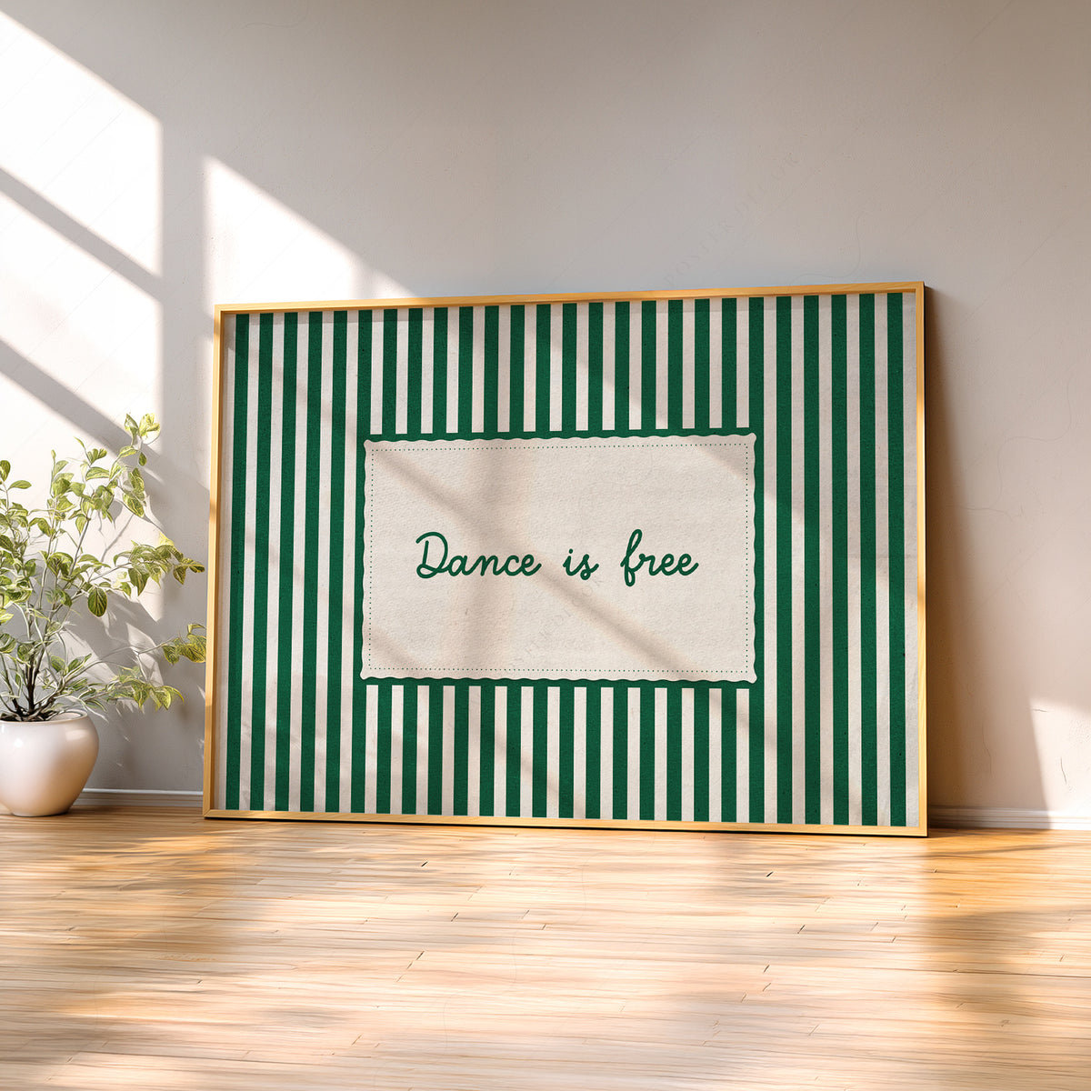 Dance Is Free Quote Art Print — artwork preview 2