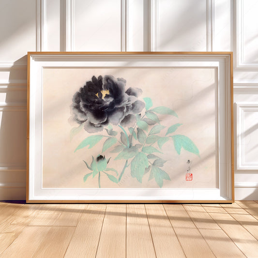 Gyoshu Hayami Black Peonies Print – Vintage Japanese Floral Wall Art — artwork preview 5