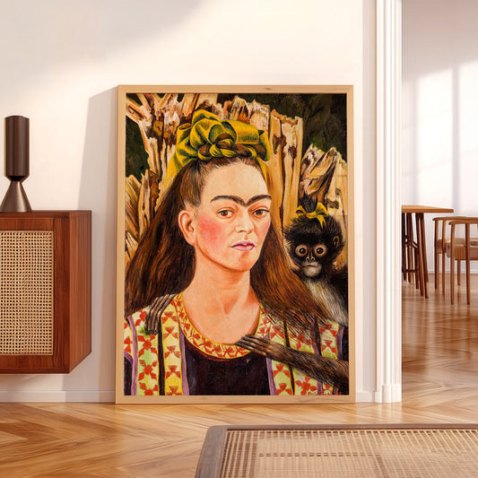 Frida Kahlo Self-Portrait with Monkey Art Print – Mexican Wall Art — artwork preview 5
