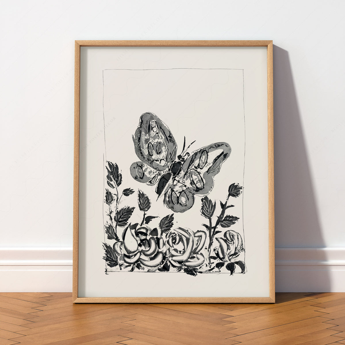 Pablo Picasso Butterfly and Flowers Art Print — artwork preview 2