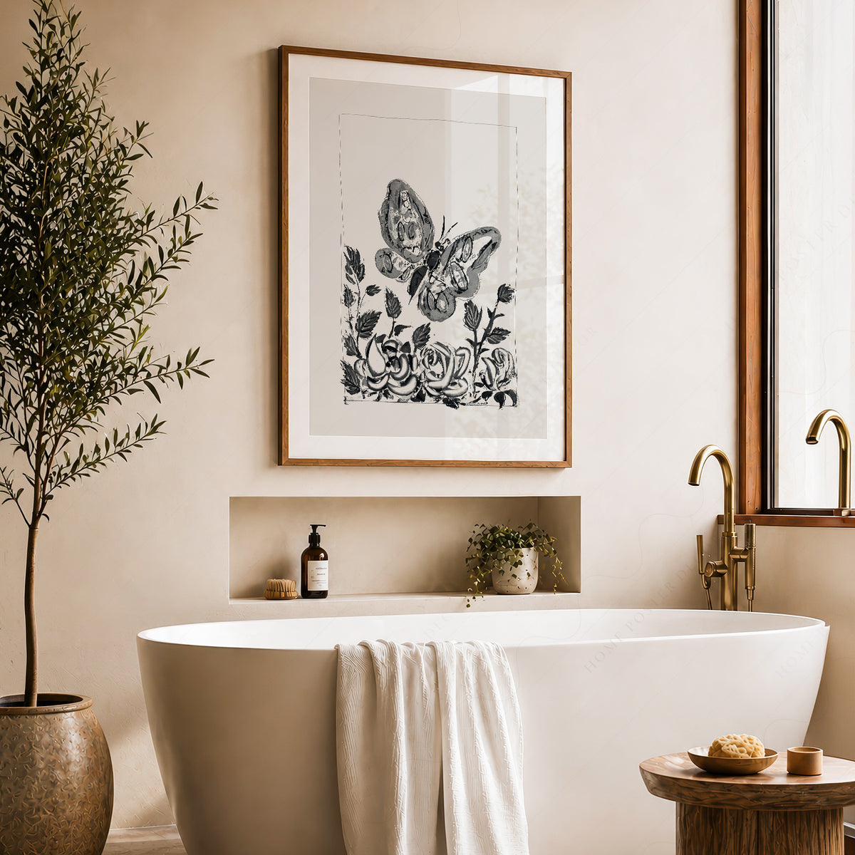 Pablo Picasso Butterfly and Flowers Art Print — artwork preview 22