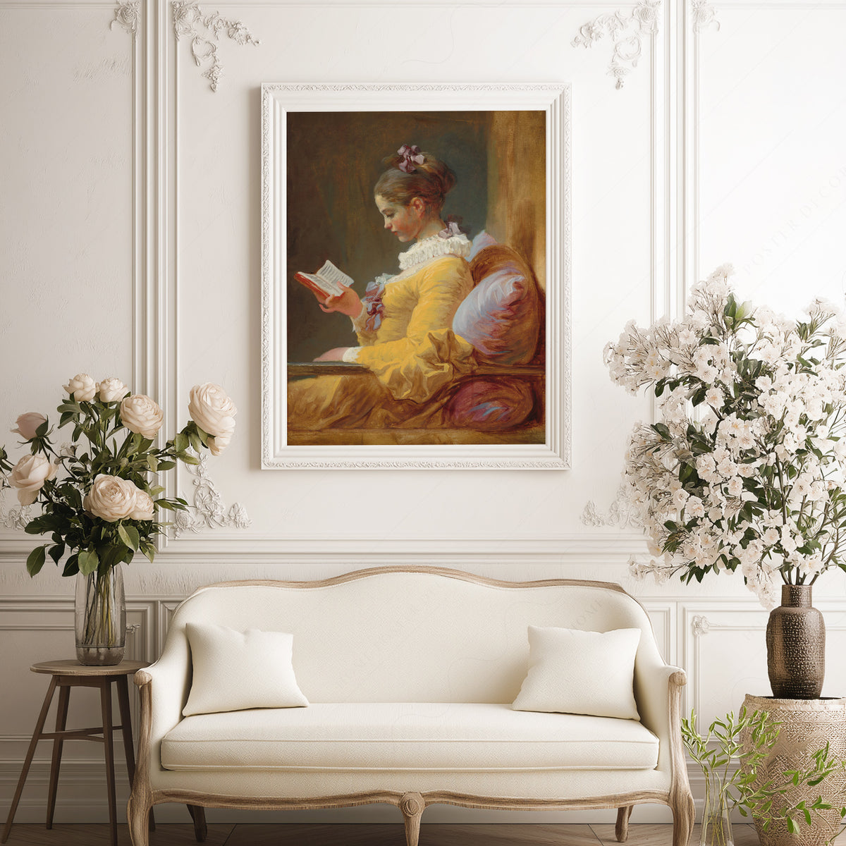 Young Girl Reading Art Print — artwork preview 17