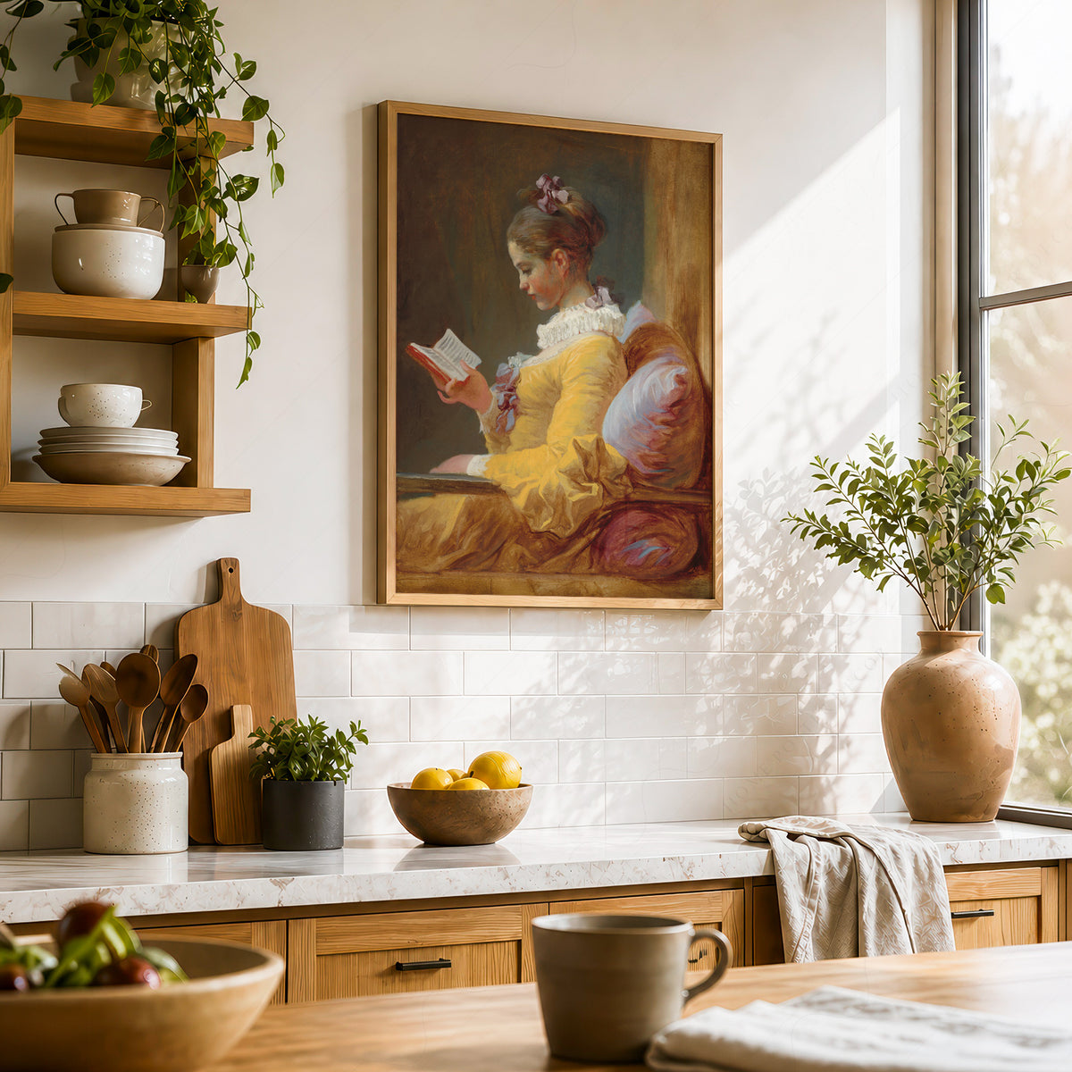 Young Girl Reading Art Print — artwork preview 23