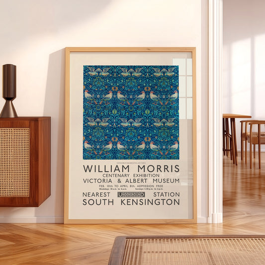 William Morris Bird Pattern Exhibition Poster – V&A Museum Wall Art — artwork preview 5
