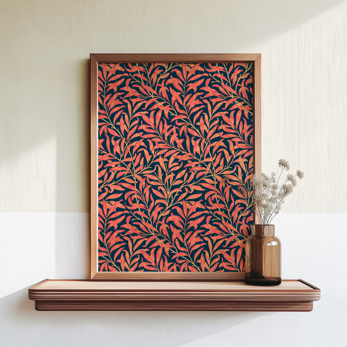 William Morris Coral Leaves on Navy Art Print — artwork preview 18