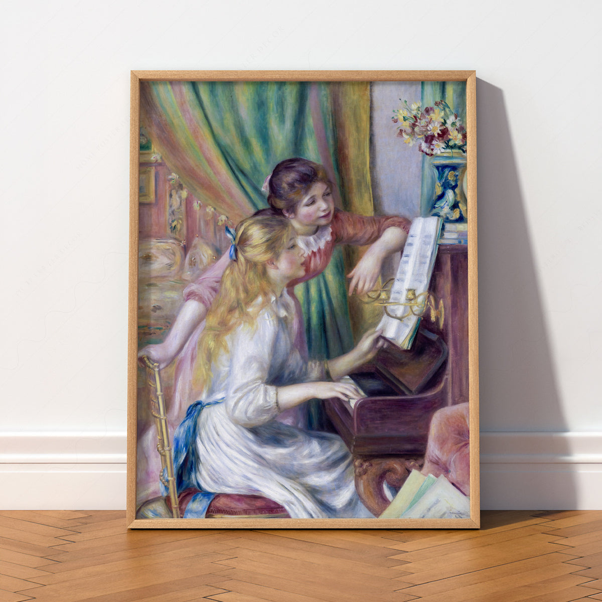 Pierre-Auguste Renoir Young Girls at the Piano Art Print — artwork preview 2