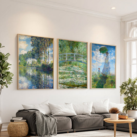 Claude Monet, Set of 3 Prints – Impressionist Wall Art Collection — artwork preview 1