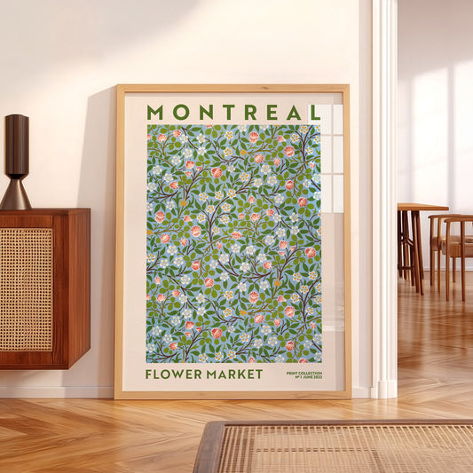 Montreal Flower Market Print – Botanical Wall Art Floral Poster — artwork preview 5