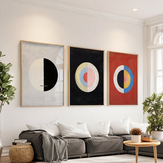 Hilma af Klint Set of 3 Prints – Abstract Geometric Wall Art Posters — artwork preview 1