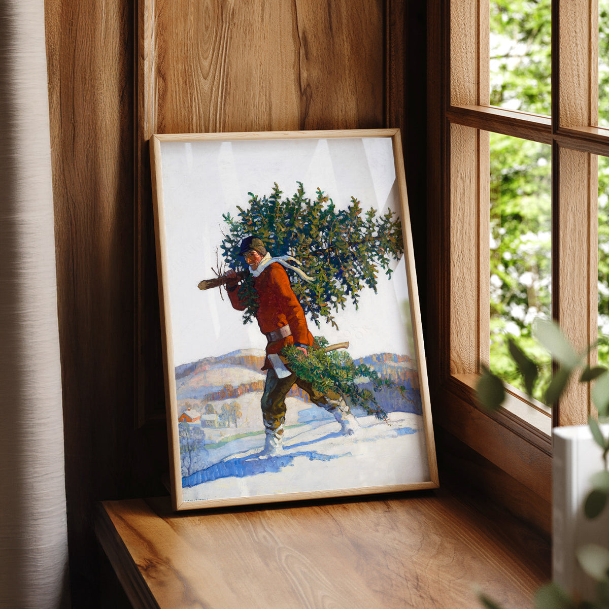 Carrying the Christmas Tree Art Print — artwork preview 7