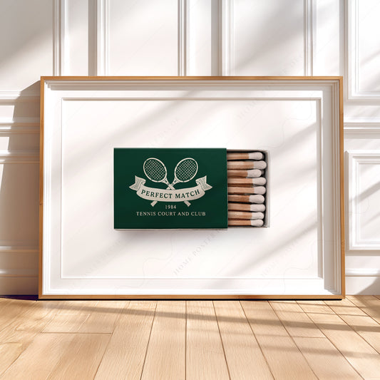Vintage Tennis Club Matchbox Print – Preppy Sporting Wall Art Poster — artwork preview 5