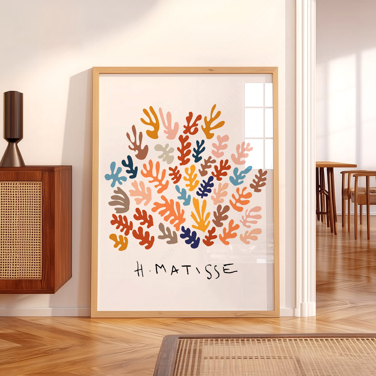 Henri Matisse Warm Multicolour Leaf Pattern Art Print — artwork preview 5
