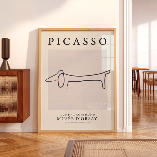 Pablo Picasso Lump Dachshund Line Drawing Print – Minimalist Wall Art — artwork preview 5