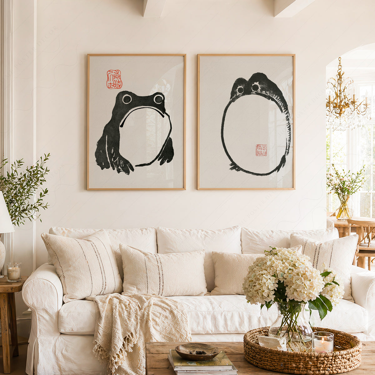 Matsumoto Hoji Japanese Frog Pair – Set of 2 Art Prints — artwork preview 2