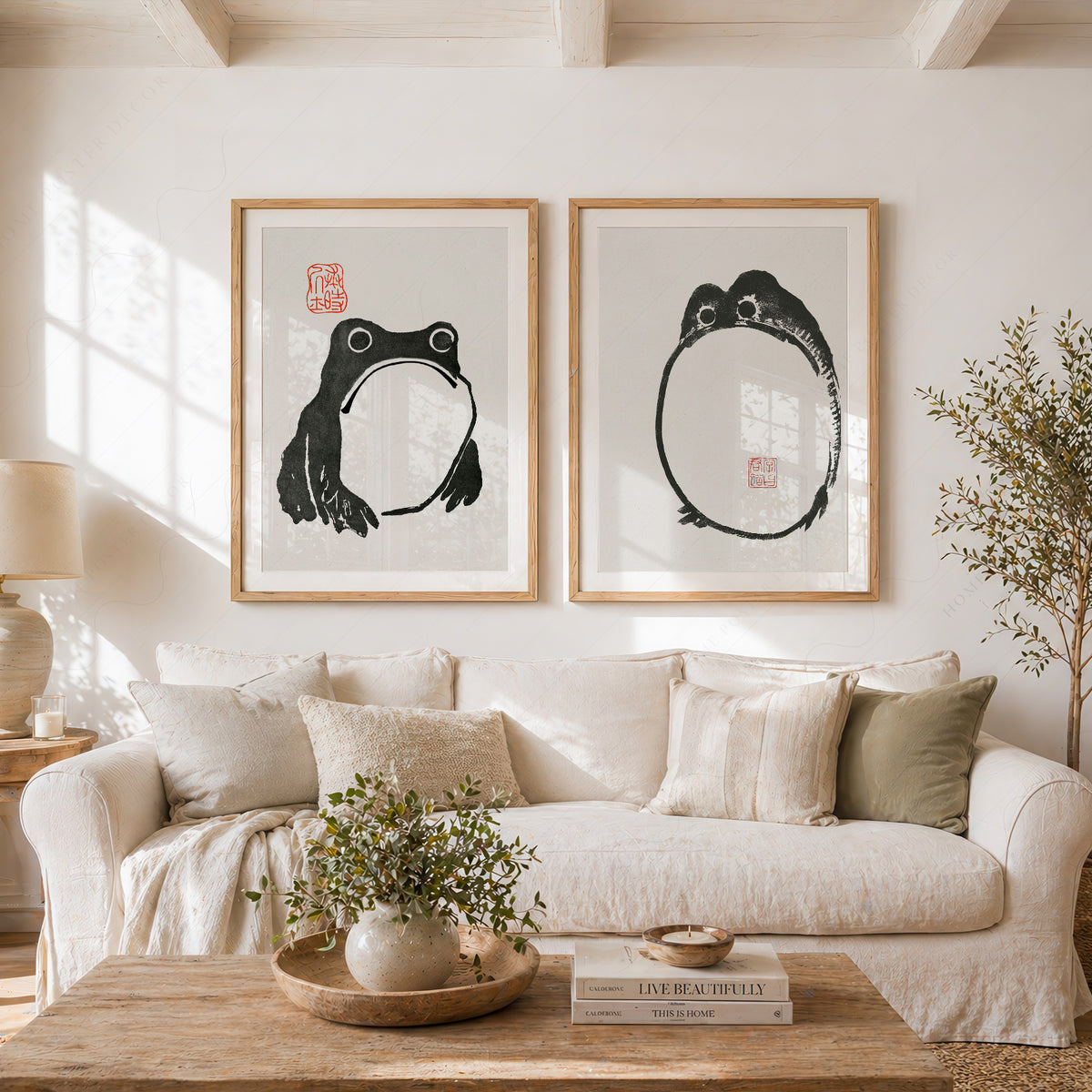 Matsumoto Hoji Japanese Frog Pair – Set of 2 Art Prints — artwork preview 11