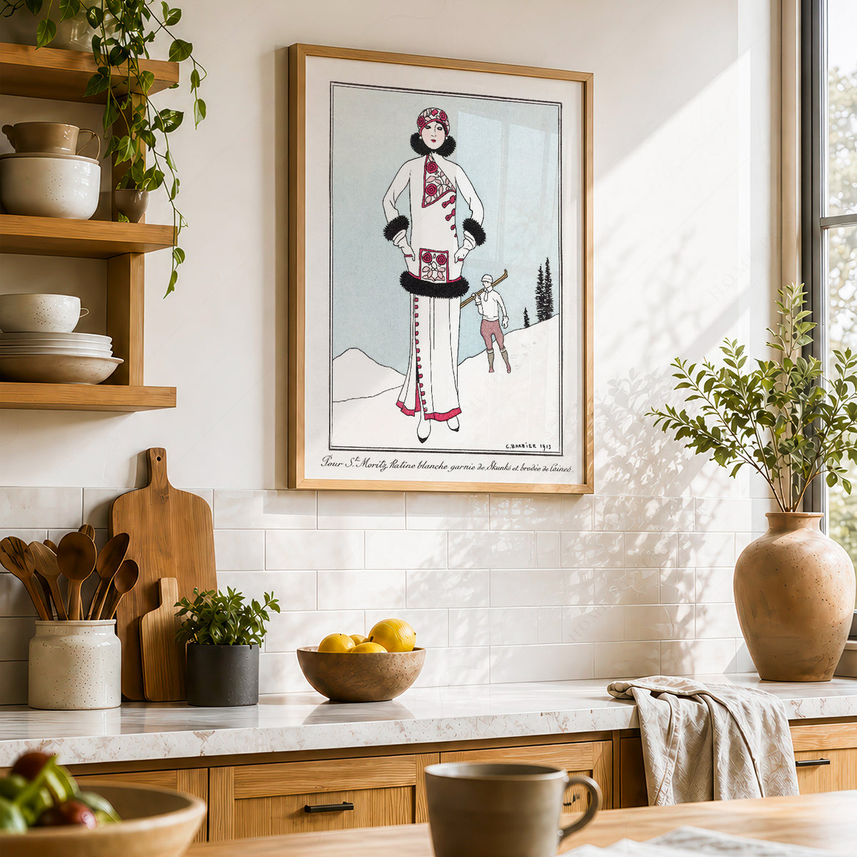 Winter Fashion Illustration Print – Vintage Snow Scene Wall Art – 19-03 — artwork preview 23