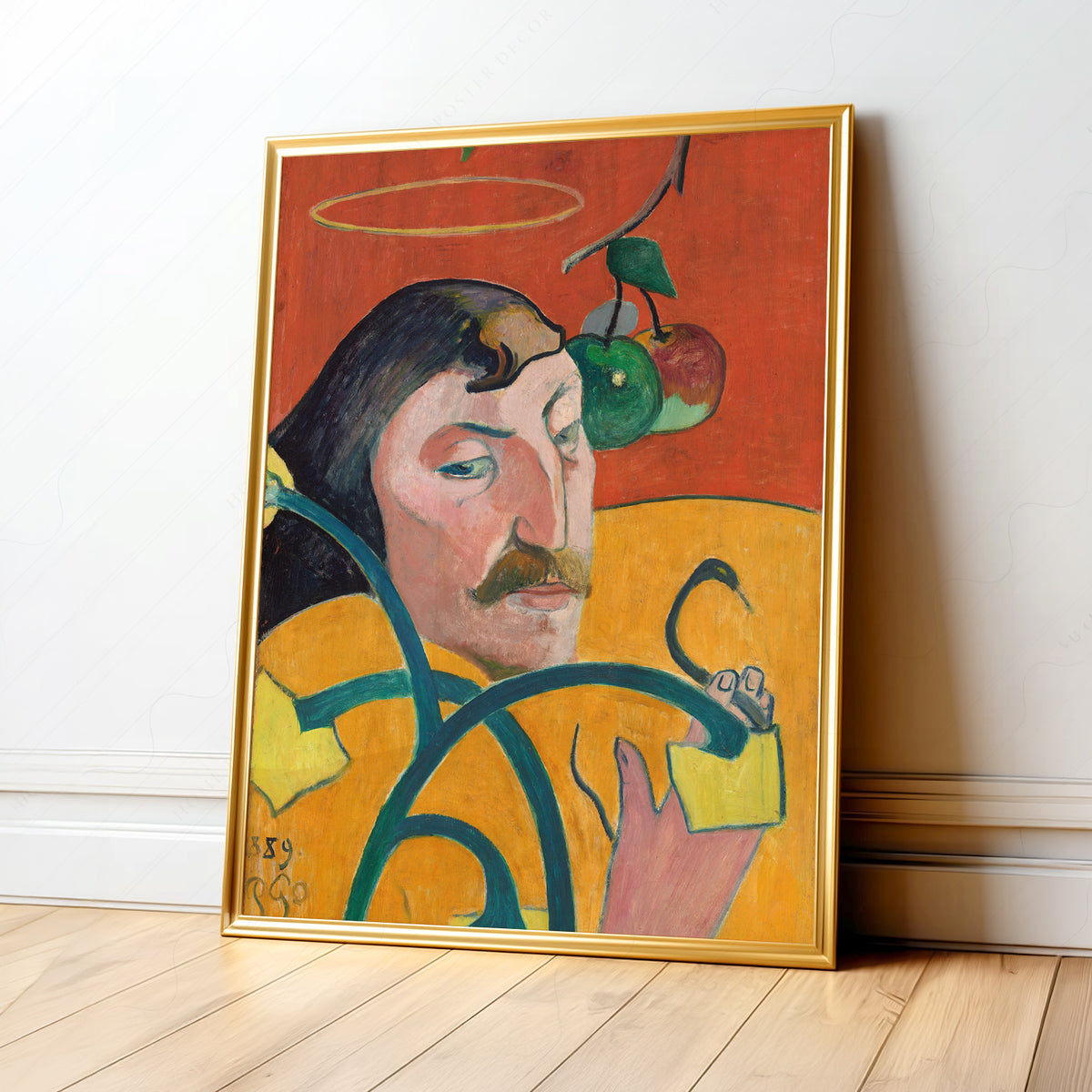 Paul Gauguin Self-Portrait with Halo Art Print — artwork preview 1