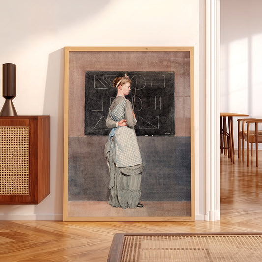 Winslow Homer Woman at a Blackboard Art Print — artwork preview 5