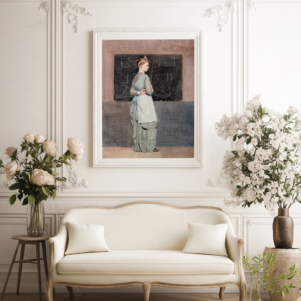 Winslow Homer Woman at a Blackboard Art Print — artwork preview 17