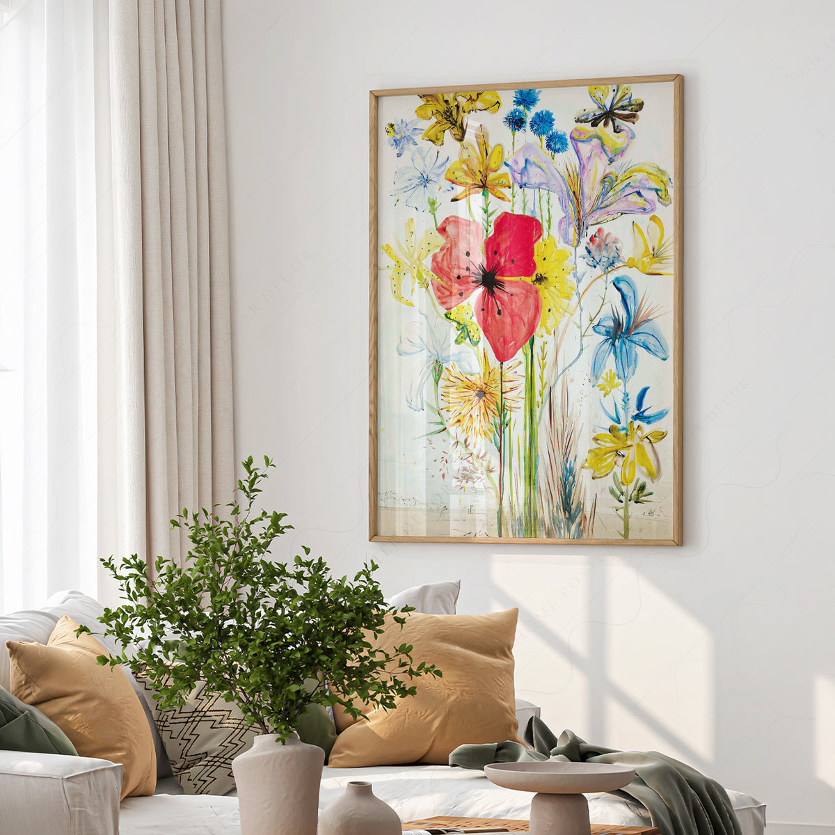 Salvador Dali Colourful Flowers in a Vase Art Print — artwork preview 6