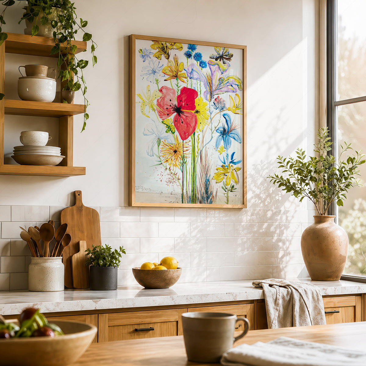 Salvador Dali Colourful Flowers in a Vase Art Print — artwork preview 23
