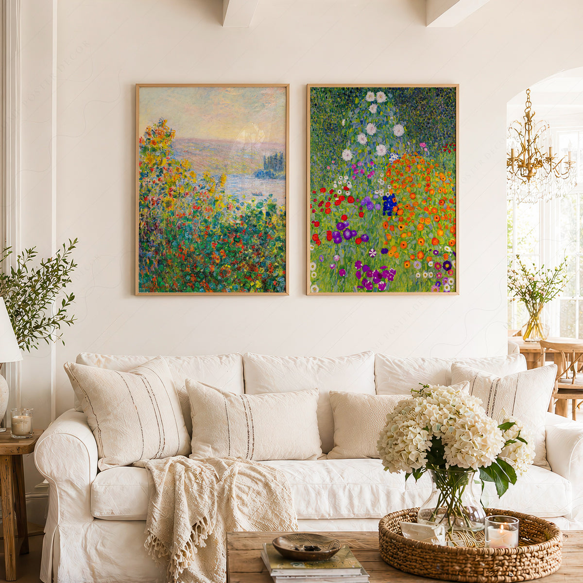 Monet and Klimt Floral Landscape Pair – Set of 2 Art Prints — artwork preview 2
