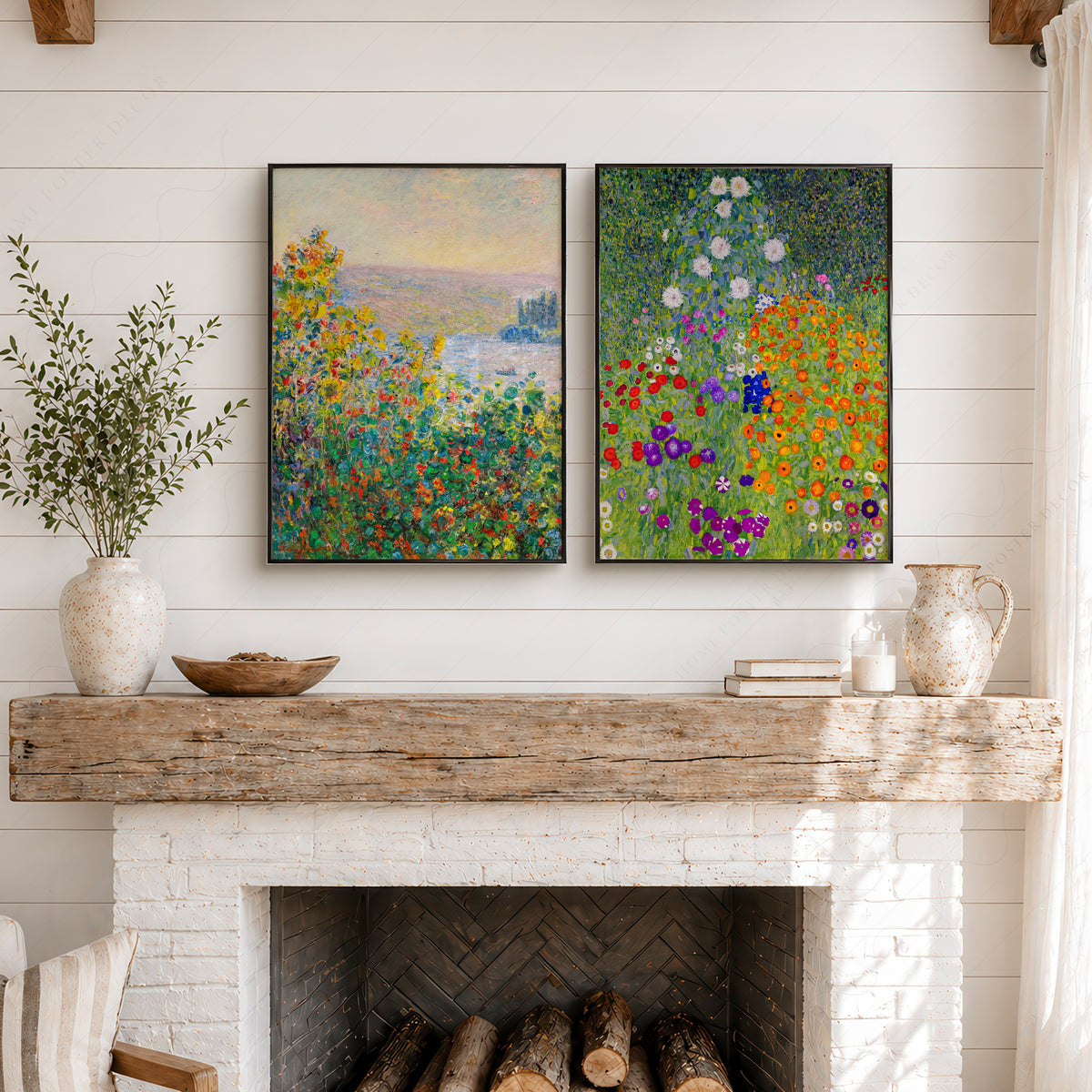 Monet and Klimt Floral Landscape Pair – Set of 2 Art Prints — artwork preview 6