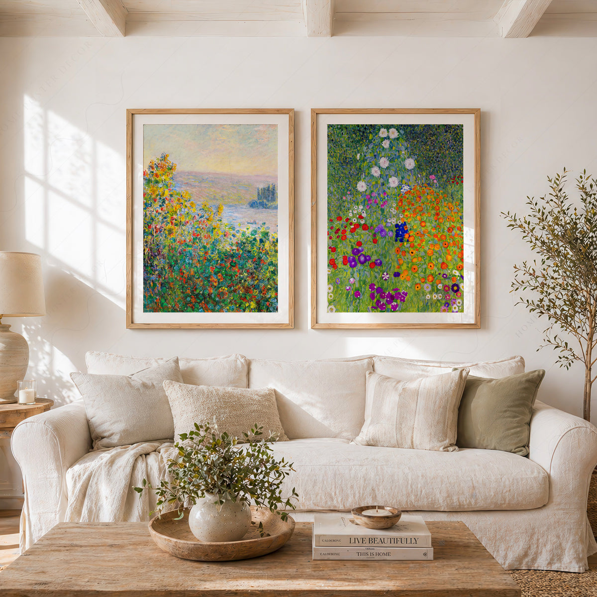 Monet and Klimt Floral Landscape Pair – Set of 2 Art Prints — artwork preview 11