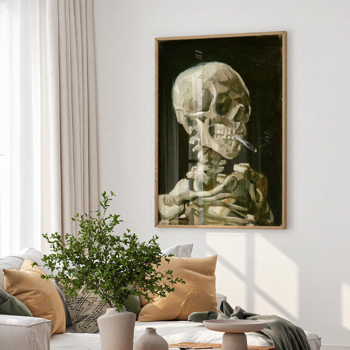Vincent van Gogh Skeleton with a Burning Cigarette Art Print — artwork preview 6