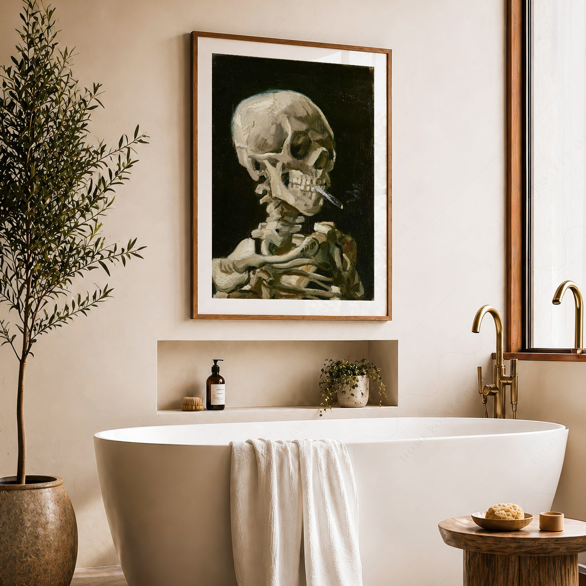 Vincent van Gogh Skeleton with a Burning Cigarette Art Print — artwork preview 22
