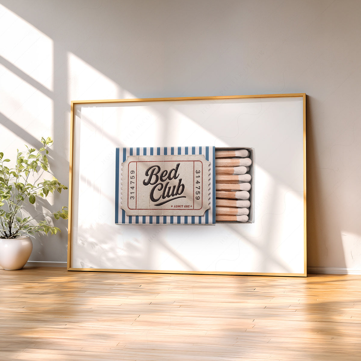 Bed Club Matchbox Art Print — artwork preview 2