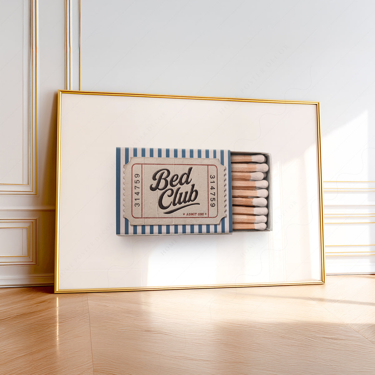 Bed Club Matchbox Art Print — artwork preview 1