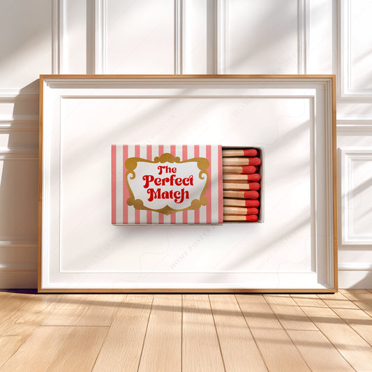 The Perfect Match Vintage Matchbox Print – Retro Wall Art Poster — artwork preview 5