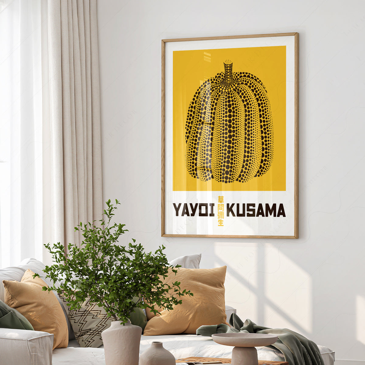Yayoi Kusama Yellow Pumpkin Exhibition Poster Art Print — artwork preview 6