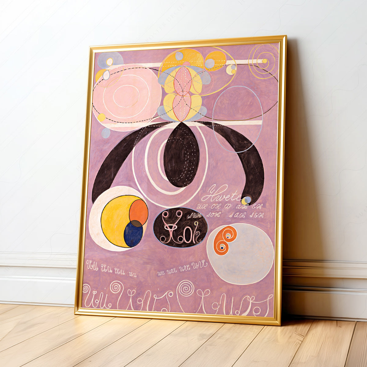 Hilma af Klint Pink Abstract Circles Art Print — artwork preview 1