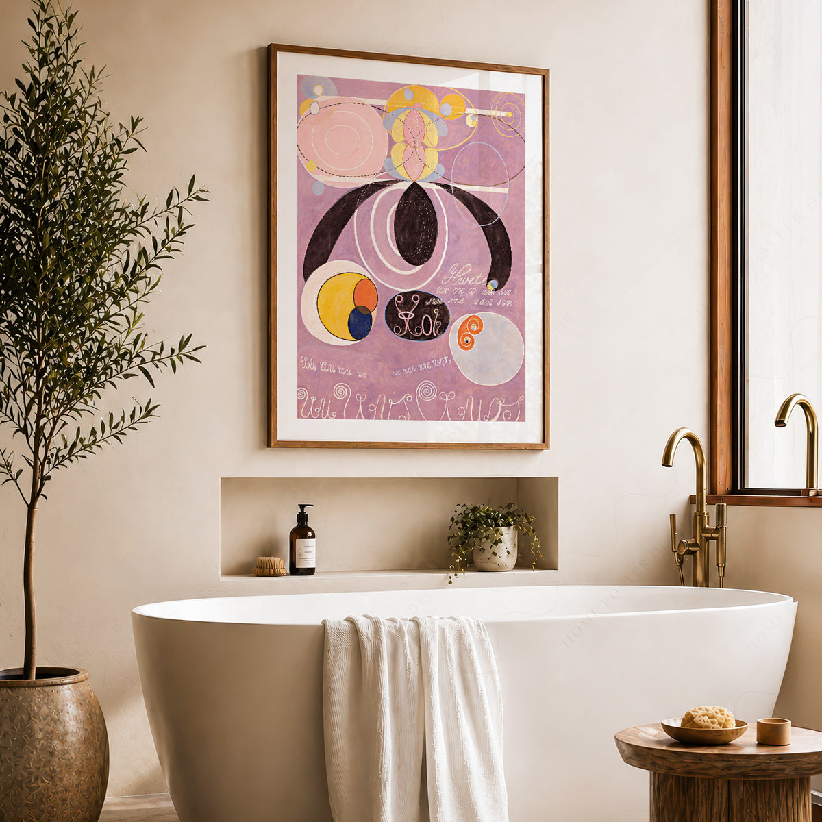 Hilma af Klint Pink Abstract Circles Art Print — artwork preview 22
