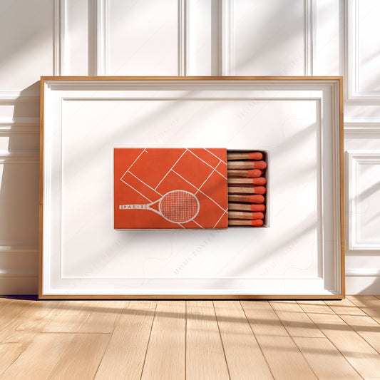 Paris Tennis Matchbox Print – French Open Clay Court Wall Art Poster — artwork preview 5