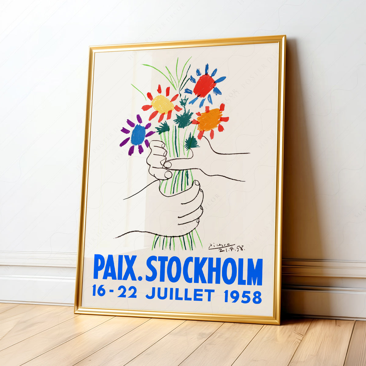 Pablo Picasso Bouquet of Peace Print – Vintage Exhibition Poster — artwork preview 1