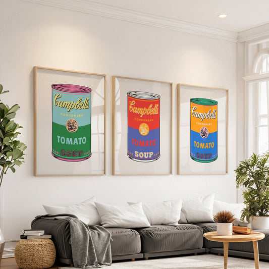 Andy Warhol Campbell's Soup Cans Print Set – Pop Art Kitchen Wall Decor — artwork preview 1