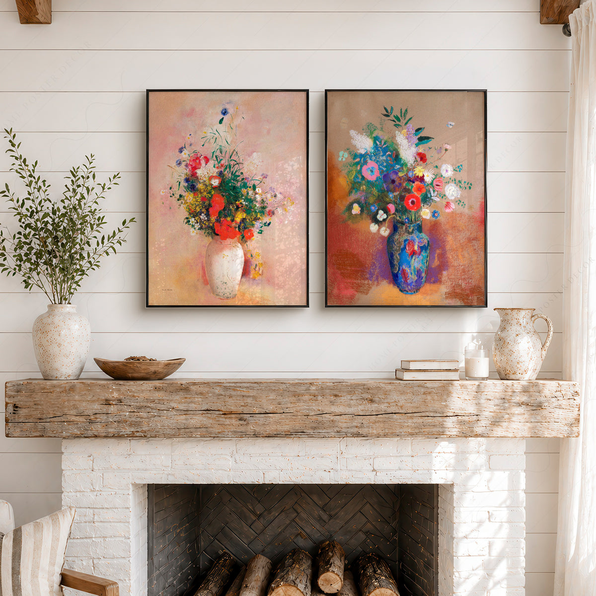 Odilon Redon Flower Vase Pair – Set of 2 Art Prints — artwork preview 6