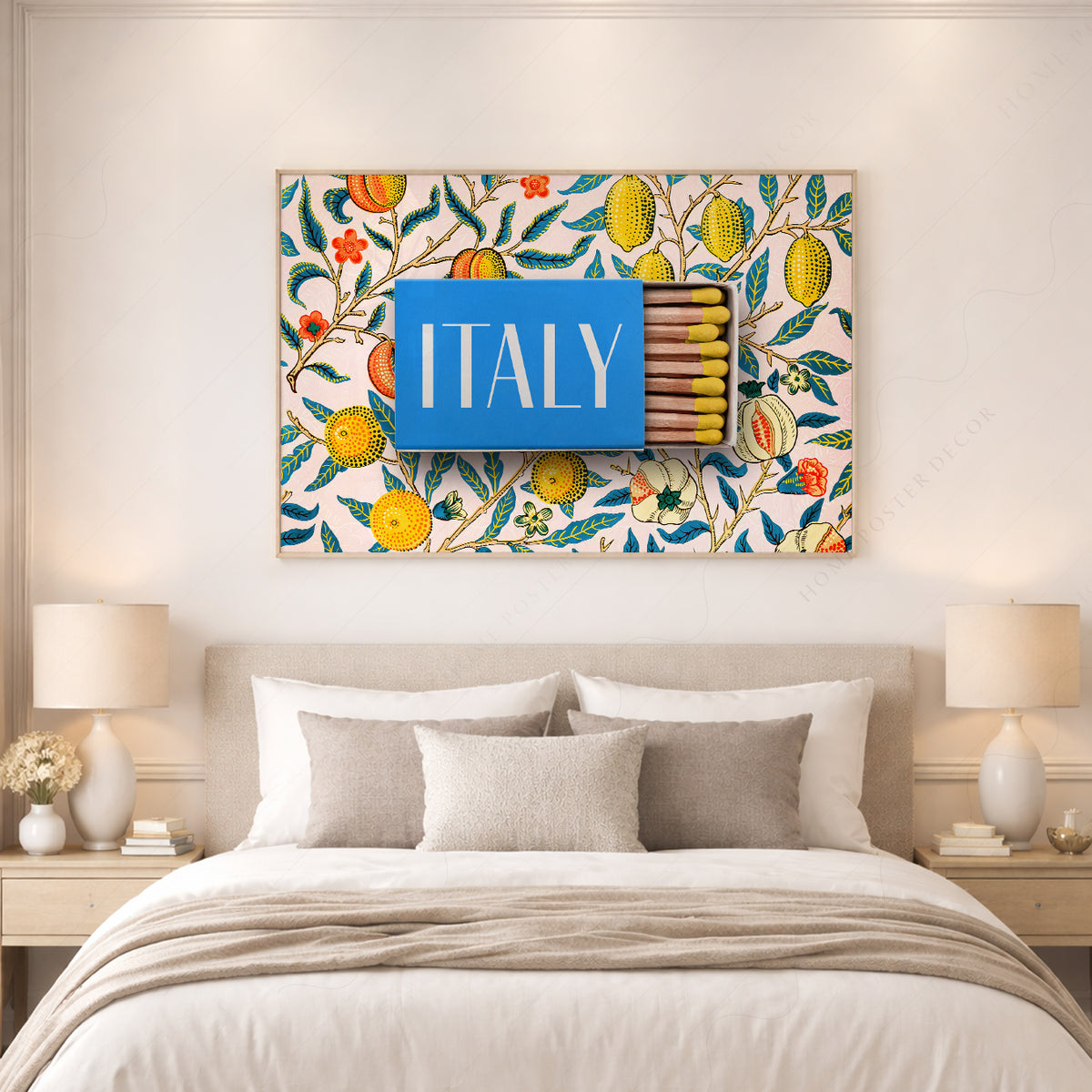 Italy Matchbox with Lemons Art Print — artwork preview 17