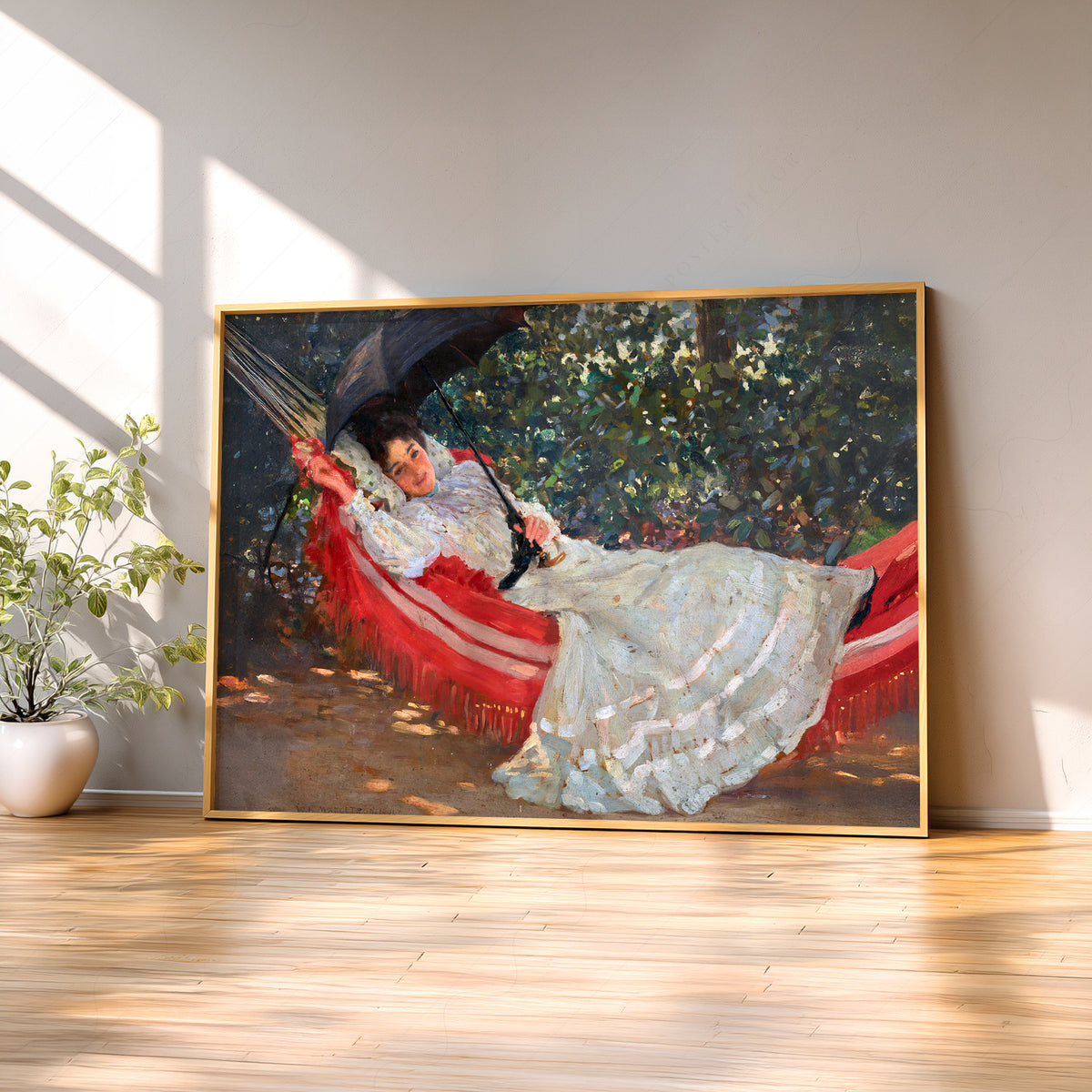 William Henry Margetson The Red Hammock Art Print — artwork preview 2