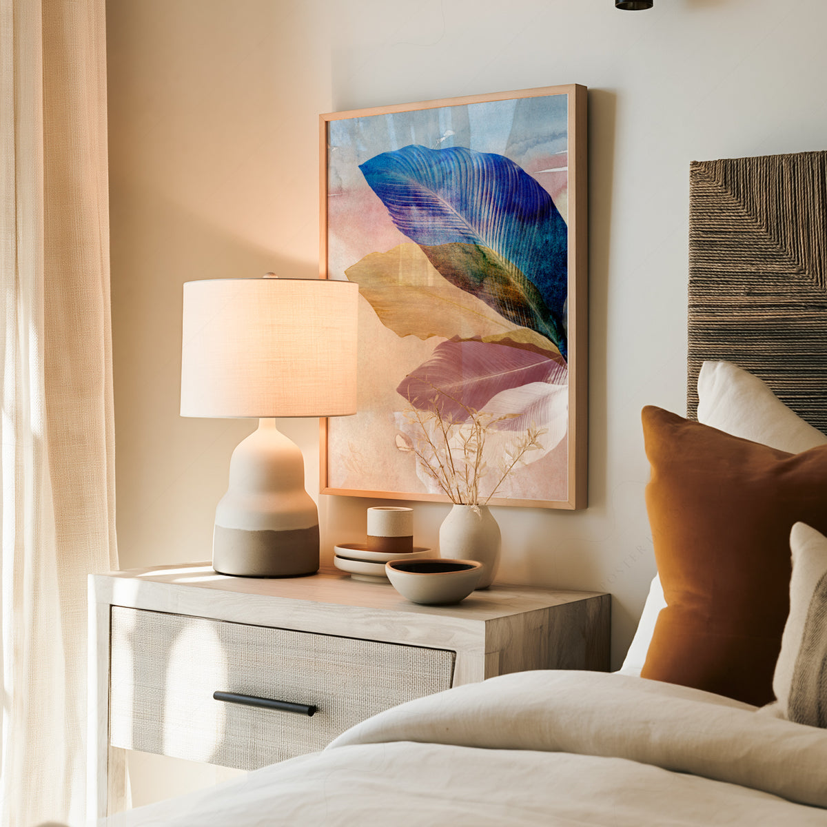 Abstract Botanical Leaves Art Print – Modern Colorful Wall Decor Poster – 19-11 — artwork preview 19