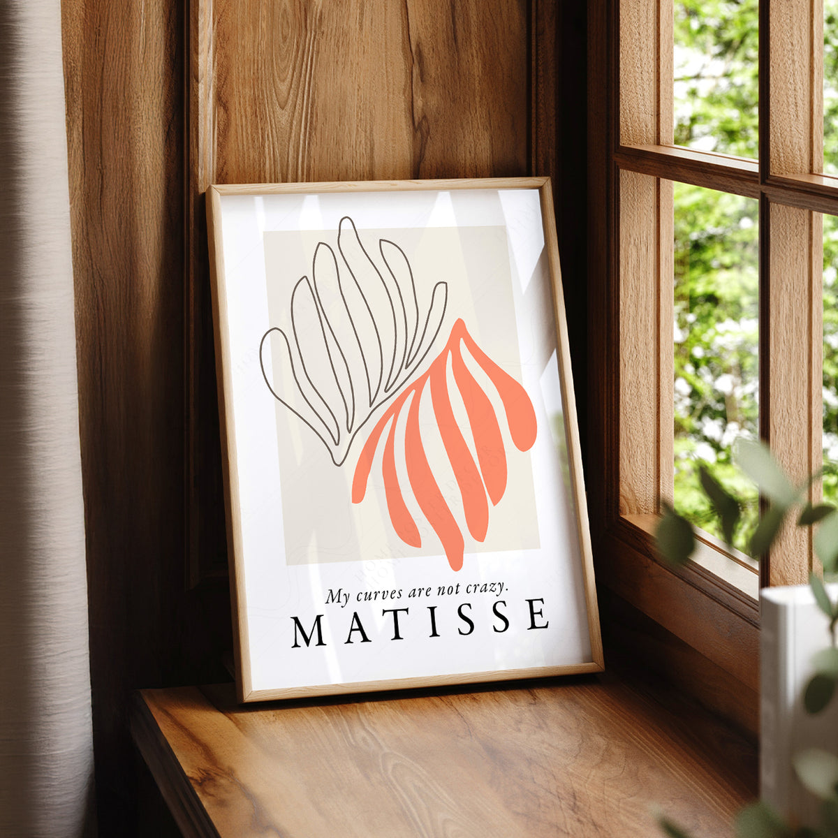 Henri Matisse Coral and Black Flowing Leaves Art Print — artwork preview 7