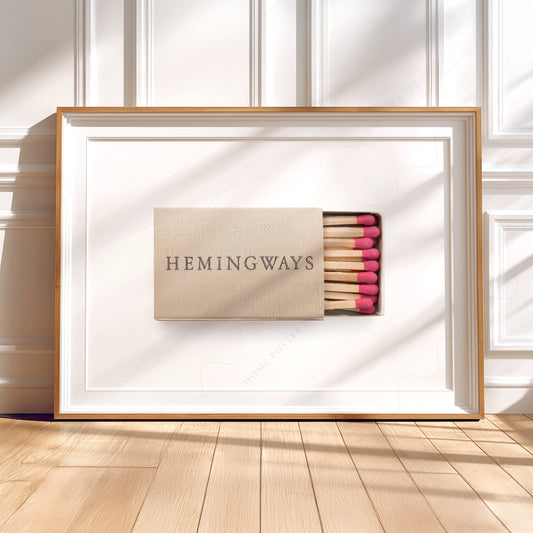 Hemingways Vintage Matchbox Print – Elegant Literary Wall Art Poster — artwork preview 5