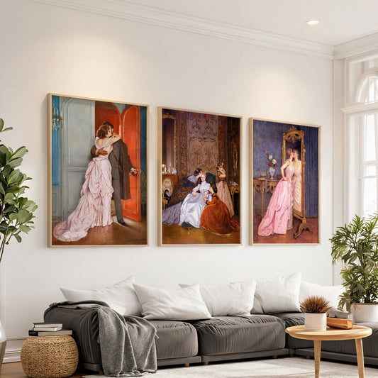 Auguste Toulmouche Victorian Art Print Set – Romantic Gallery Wall Posters — artwork preview 1
