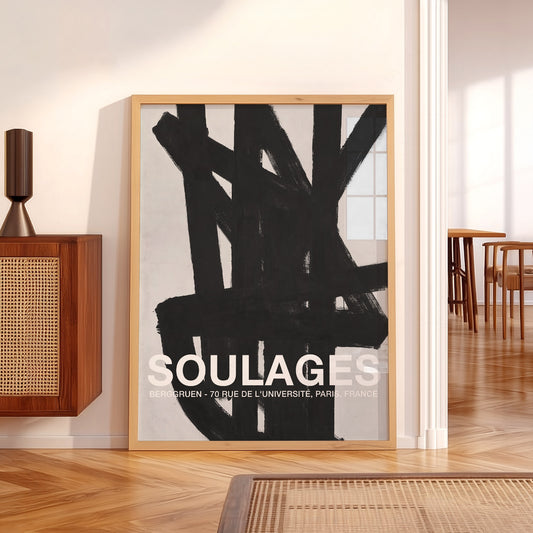 Pierre Soulages Berggruen Exhibition Poster – Abstract Modern Wall Art — artwork preview 5